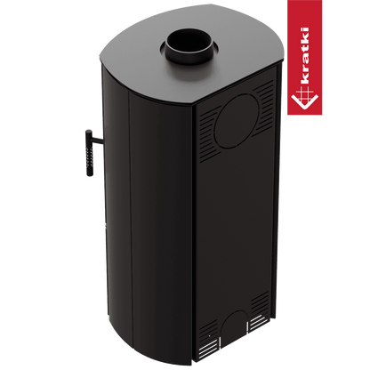 Kratki Kaminofen aus Stahl KRATKI FALCON Ø 150 10 kW Schwarze Thermotec-Auskleidung