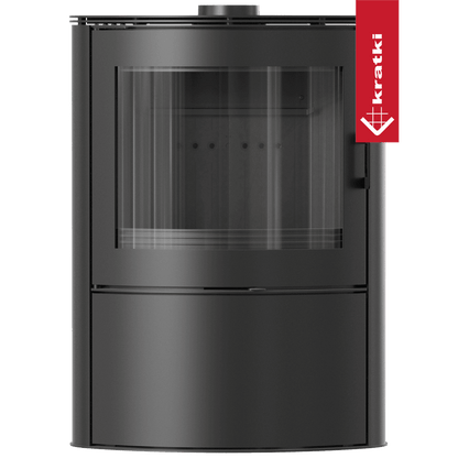 Kratki Kaminofen aus stahl KRATKI AB S/2 Ø 150 10 kW mit Türfeder schwarz Verkleidung
