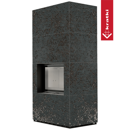 Kratki Kaminbausatz KRATKI FLOKI BOX 8 kW Ø 160 Quarzsinter OXIDE NERO