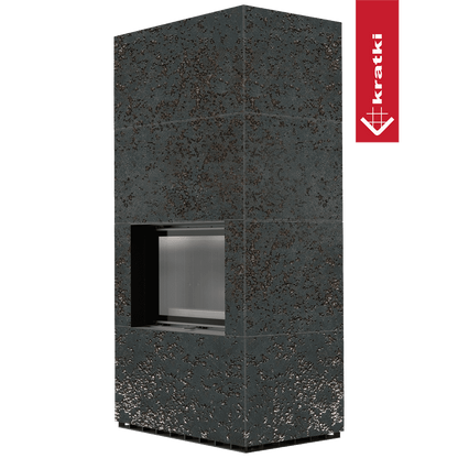 Kratki Kaminbausatz KRATKI FLOKI BOX 8 kW Ø 160 Quarzsinter OXIDE NERO schwarz Verkleidung