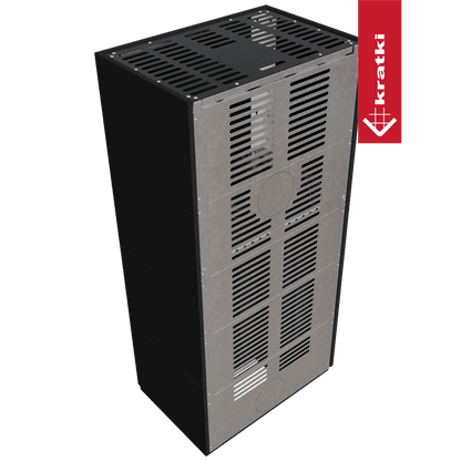 Kratki Kaminbausatz KRATKI FLOKI BOX links 8 kW Ø 160 Quarzsinter NERO ASSOLUTO