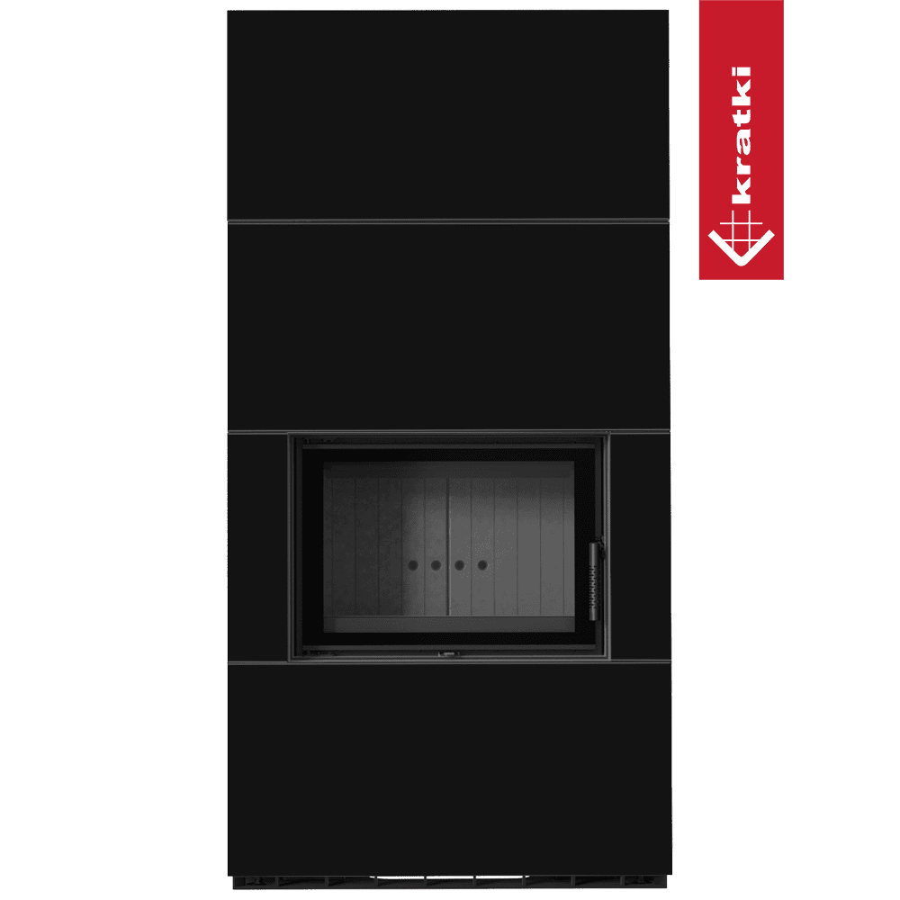 Kratki Kaminbausatz KRATKI FLOKI BOX 8 kW Ø 160 Quarzsinter NERO ASSOLUTO schwarz Verkleidung