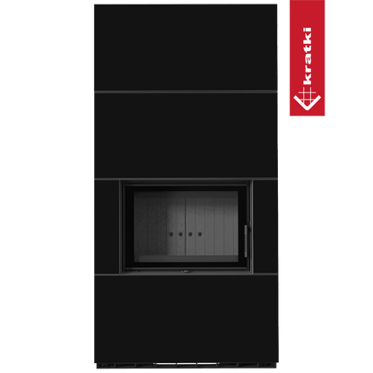 Kratki Kaminbausatz KRATKI FLOKI BOX 8 kW Ø 160 Quarzsinter NERO ASSOLUTO schwarz Verkleidung