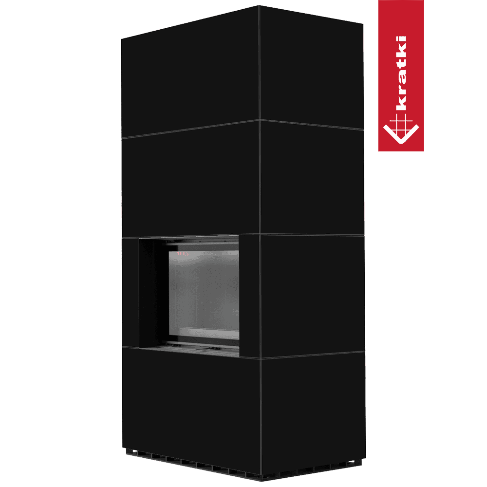 Kratki Kaminbausatz KRATKI FLOKI BOX 8 kW Ø 160 Quarzsinter NERO ASSOLUTO schwarz Verkleidung