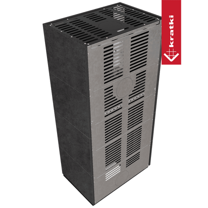 Kratki Kaminbausatz KRATKI FLOKI BOX links 8 kW Ø 160 Quarzsinter FOKOS GRAFITE