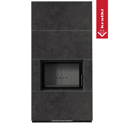 Kratki Kaminbausatz KRATKI FLOKI BOX 8 kW Ø 160 Quarzsinter FOKOS GRAFITE schwarz Verkleidung