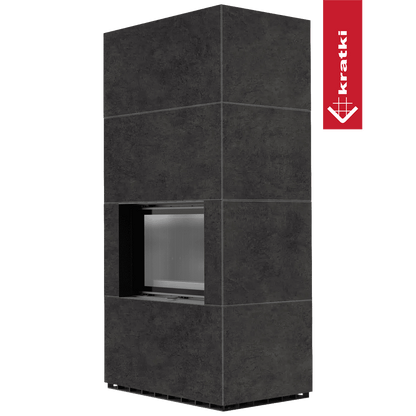Kratki Kaminbausatz KRATKI FLOKI BOX 8 kW Ø 160 Quarzsinter FOKOS GRAFITE schwarz Verkleidung