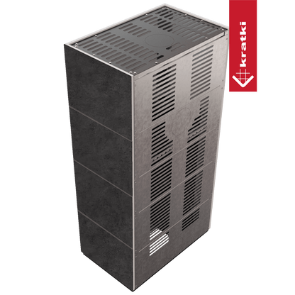 Kratki Kaminbausatz KRATKI FLOKI BOX 8 kW Ø 160 Quarzsinter FOKOS GRAFITE schwarz Verkleidung