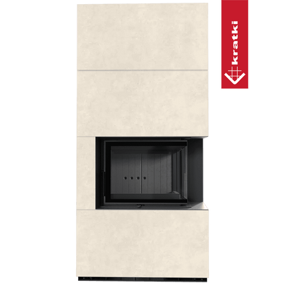 Kratki Kaminbausatz KRATKI FLOKI BOX rechts 8 kW Ø 160 Quarzsinter FOKOS TALCO schwarz Verkleidung