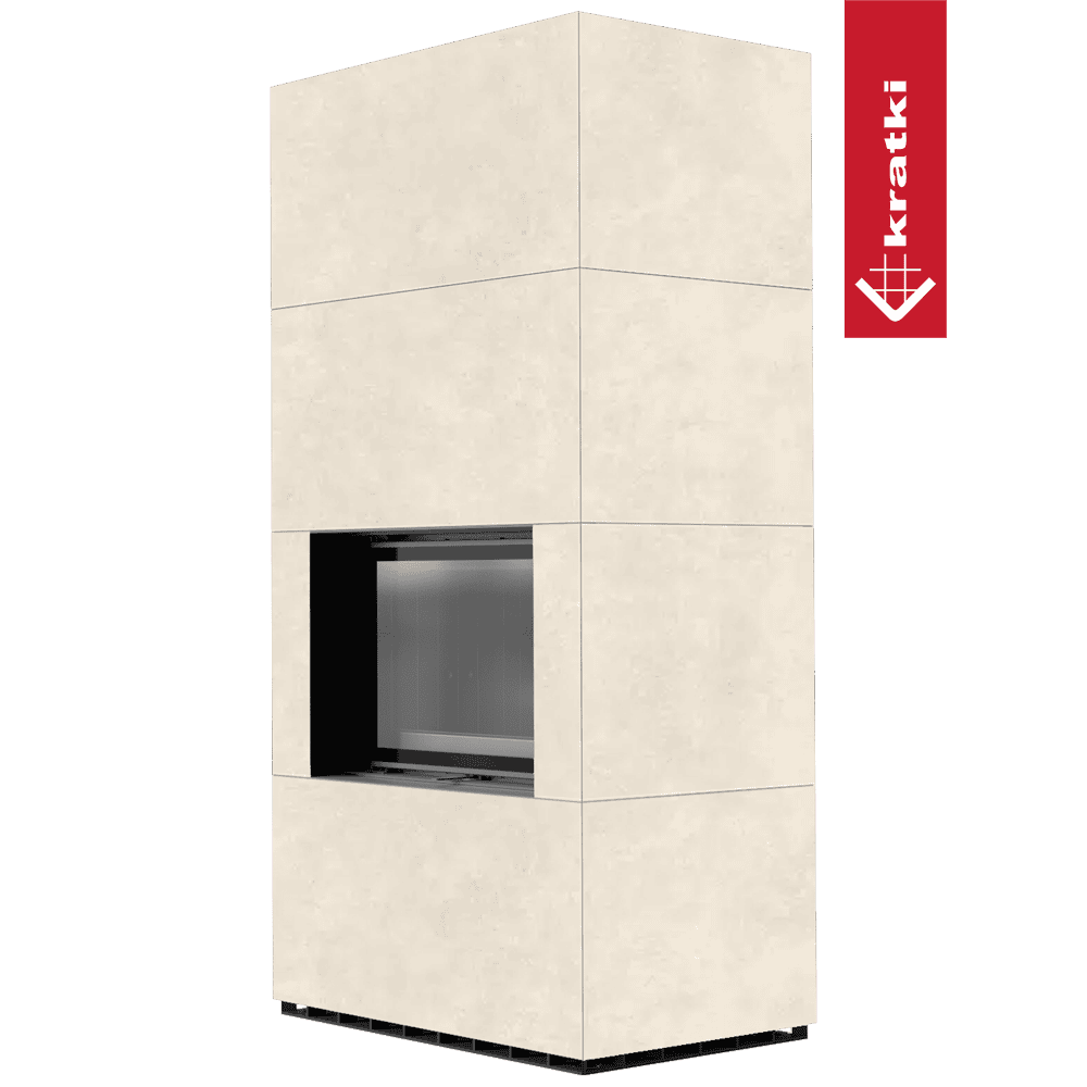 Kratki Kaminbausatz KRATKI FLOKI BOX 8 kW Ø 160 Quarzsinter FOKOS TALCO schwarz Verkleidung