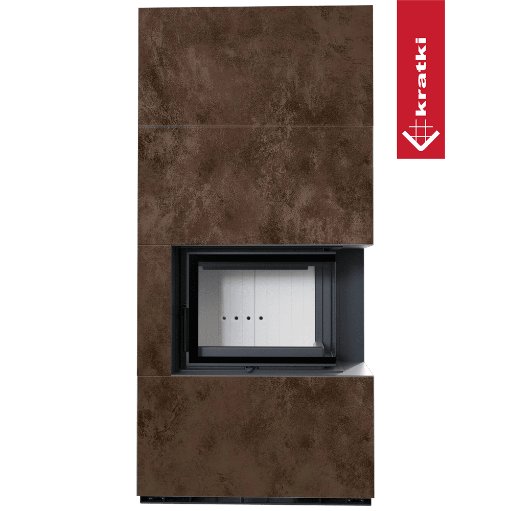 Kratki Kaminbausatz KRATKI FLOKI BOX rechts 8 kW Ø 160 Quarzsinter OXIDE MORO