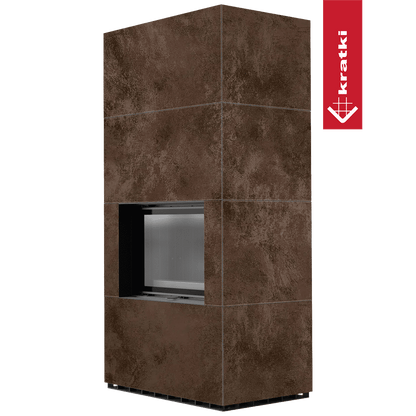 Kratki Kaminbausatz KRATKI FLOKI BOX 8 kW Ø 160 Quarzsinter OXIDE MORO schwarz Verkleidung