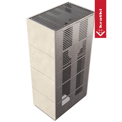 Kratki Kaminbausatz KRATKI FLOKI BOX 8 kW Ø 160 Quarzsinter OXIDE BIANCO
