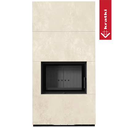 Kratki Kaminbausatz KRATKI FLOKI BOX 8 kW Ø 160 Quarzsinter OXIDE BIANCO schwarz Verkleidung