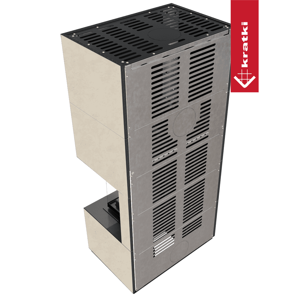 Kratki Kaminbausatz KRATKI FLOKI BOX rechts 8 kW Ø 160 Quarzsinter FOKOS SALE