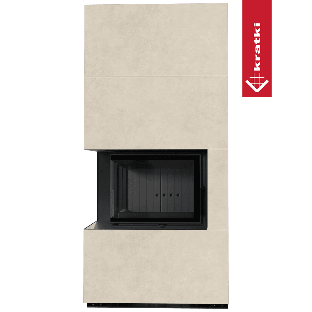 Kratki Kaminbausatz KRATKI FLOKI BOX links 8 kW Ø 160 Quarzsinter FOKOS SALE schwarz Verkleidung