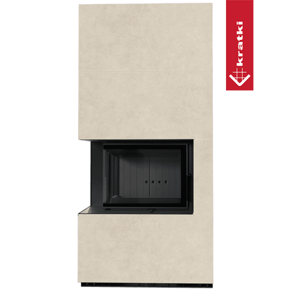 Kratki Kaminbausatz KRATKI FLOKI BOX links 8 kW Ø 160 Quarzsinter FOKOS SALE schwarz Verkleidung