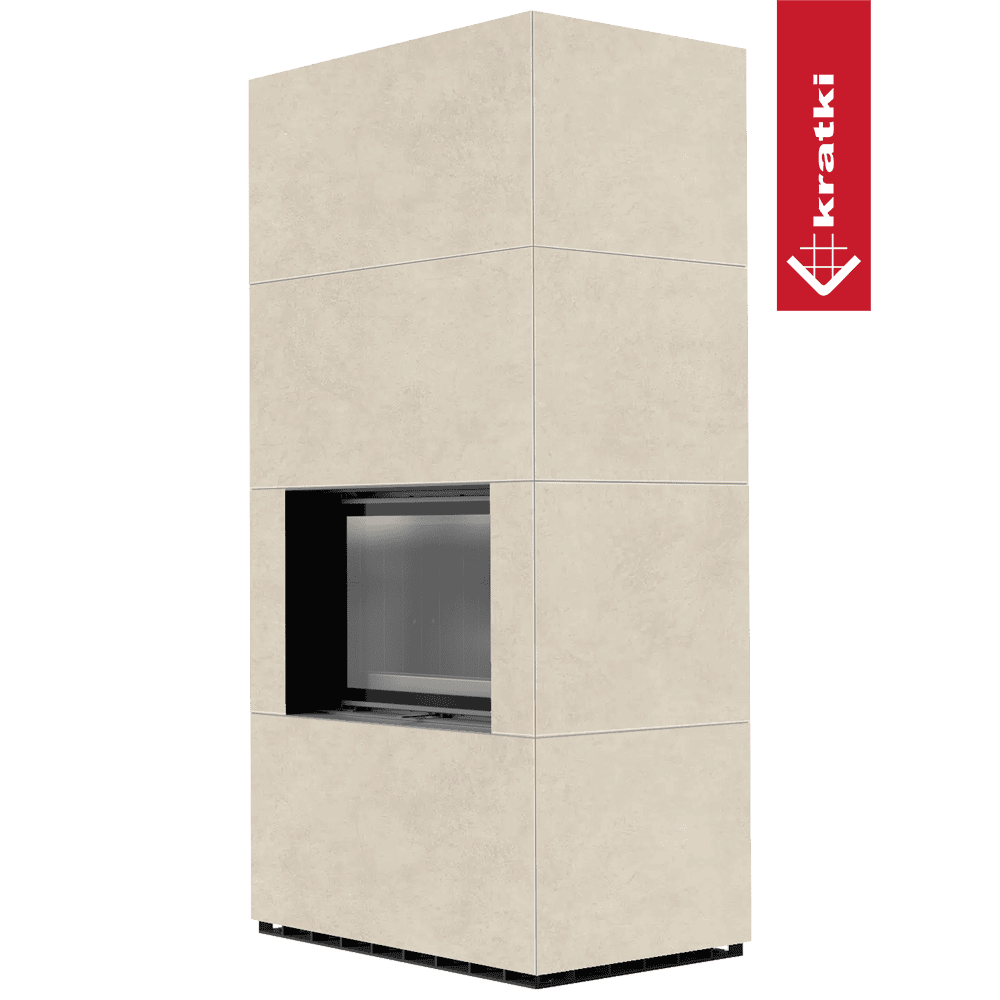 Kratki Kaminbausatz KRATKI FLOKI BOX 8 kW Ø 160 Quarzsinter FOKOS SALE schwarz Verkleidung