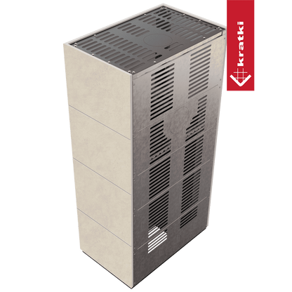 Kratki Kaminbausatz KRATKI FLOKI BOX 8 kW Ø 160 Quarzsinter FOKOS SALE schwarz Verkleidung