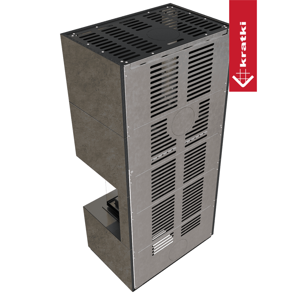 Kratki Kaminbausatz KRATKI FLOKI BOX rechts 8 kW Ø 160 Quarzsinter FOKOS PIOKRATKI MBO