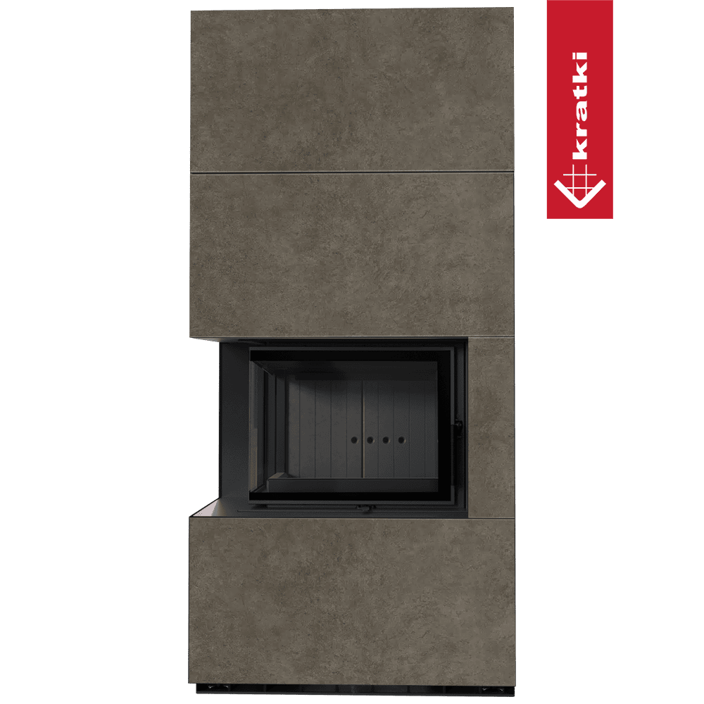 Kratki Kaminbausatz KRATKI FLOKI BOX links 8 kW Ø 160 Quarzsinter FOKOS PIOKRATKI MBO schwarz Verkleidung