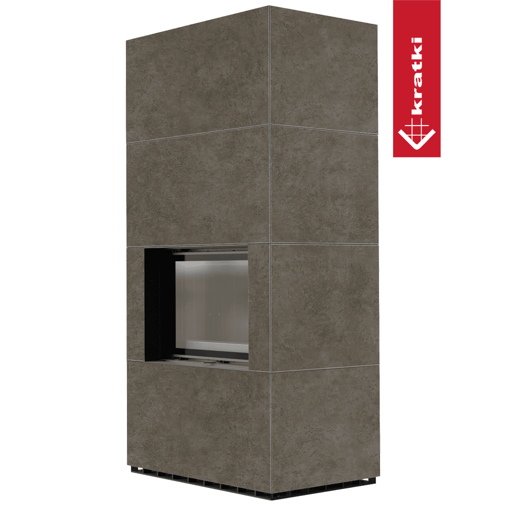 Kratki Kaminbausatz KRATKI FLOKI BOX 8 kW Ø 160 Quarzsinter FOKOS PIOKRATKI MBO schwarz Verkleidung