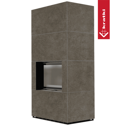Kratki Kaminbausatz KRATKI FLOKI BOX 8 kW Ø 160 Quarzsinter FOKOS PIOKRATKI MBO schwarz Verkleidung