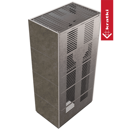 Kratki Kaminbausatz KRATKI FLOKI BOX 8 kW Ø 160 Quarzsinter FOKOS PIOKRATKI MBO schwarz Verkleidung