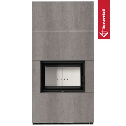 Kratki Kaminbausatz KRATKI FLOKI BOX 8 kW Ø 160 Quarzsinter NATURALI PIETRA DI SAVOIA GRIGIA BOCCIARDATA