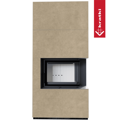 Kratki Kaminbausatz KRATKI FLOKI BOX rechts 8 kW Ø 160 Quarzsinter FOKOS RENA