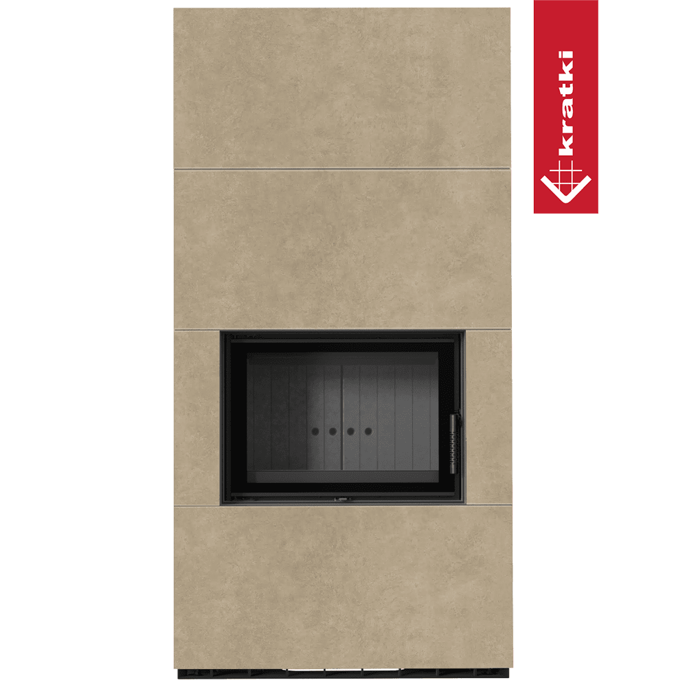 Kratki Kaminbausatz KRATKI FLOKI BOX 8 kW Ø 160 Quarzsinter FOKOS RENA schwarz Verkleidung