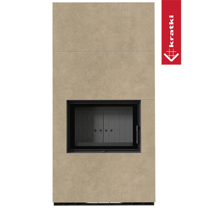 Kratki Kaminbausatz KRATKI FLOKI BOX 8 kW Ø 160 Quarzsinter FOKOS RENA schwarz Verkleidung