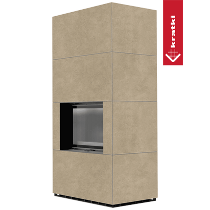 Kratki Kaminbausatz KRATKI FLOKI BOX 8 kW Ø 160 Quarzsinter FOKOS RENA schwarz Verkleidung