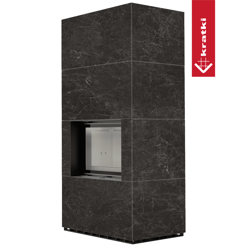 Kratki Kaminbausatz KRATKI FLOKI BOX 8 kW Ø 160 Quarzsinter NATURALI NERO GRECO