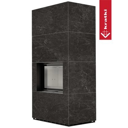 Kratki Kaminbausatz KRATKI FLOKI BOX 8 kW Ø 160 Quarzsinter NATURALI NERO GRECO