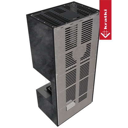 Kratki Kaminbausatz KRATKI FLOKI BOX rechts 8 kW Ø 160 Quarzsinter OSSIDO NERO