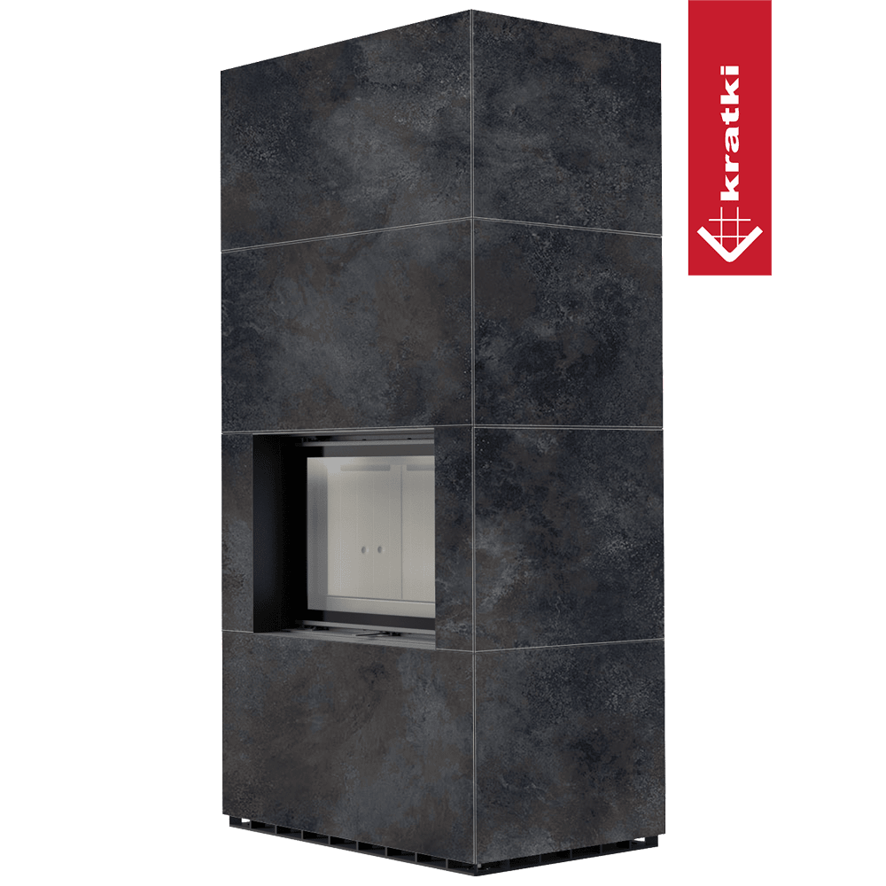 Kratki Kaminbausatz KRATKI FLOKI BOX 8 kW Ø 160 Quarzsinter OSSIDO NERO