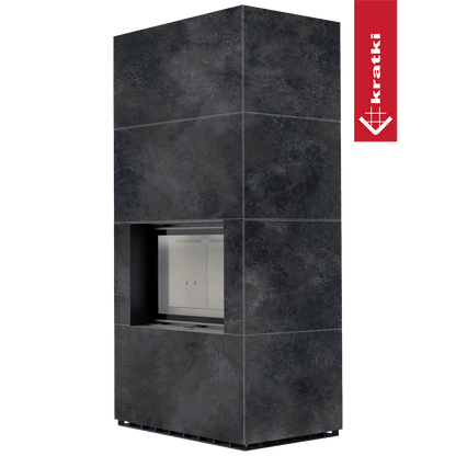 Kratki Kaminbausatz KRATKI FLOKI BOX 8 kW Ø 160 Quarzsinter OSSIDO NERO