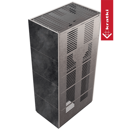 Kratki Kaminbausatz KRATKI FLOKI BOX 8 kW Ø 160 Quarzsinter OSSIDO NERO schwarz Verkleidung