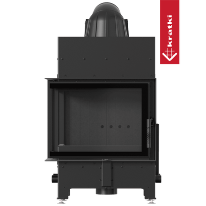 Kratki Kamineinsatz aus Stahl KRATKI FLOKI S links 8 kW Ø 160 schwarz Verkleidung mit Türfeder