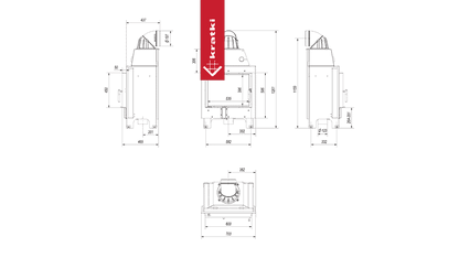 Kratki Kamineinsatz aus Stahl MBM 10 kW Ø 200 Doppelverglassung