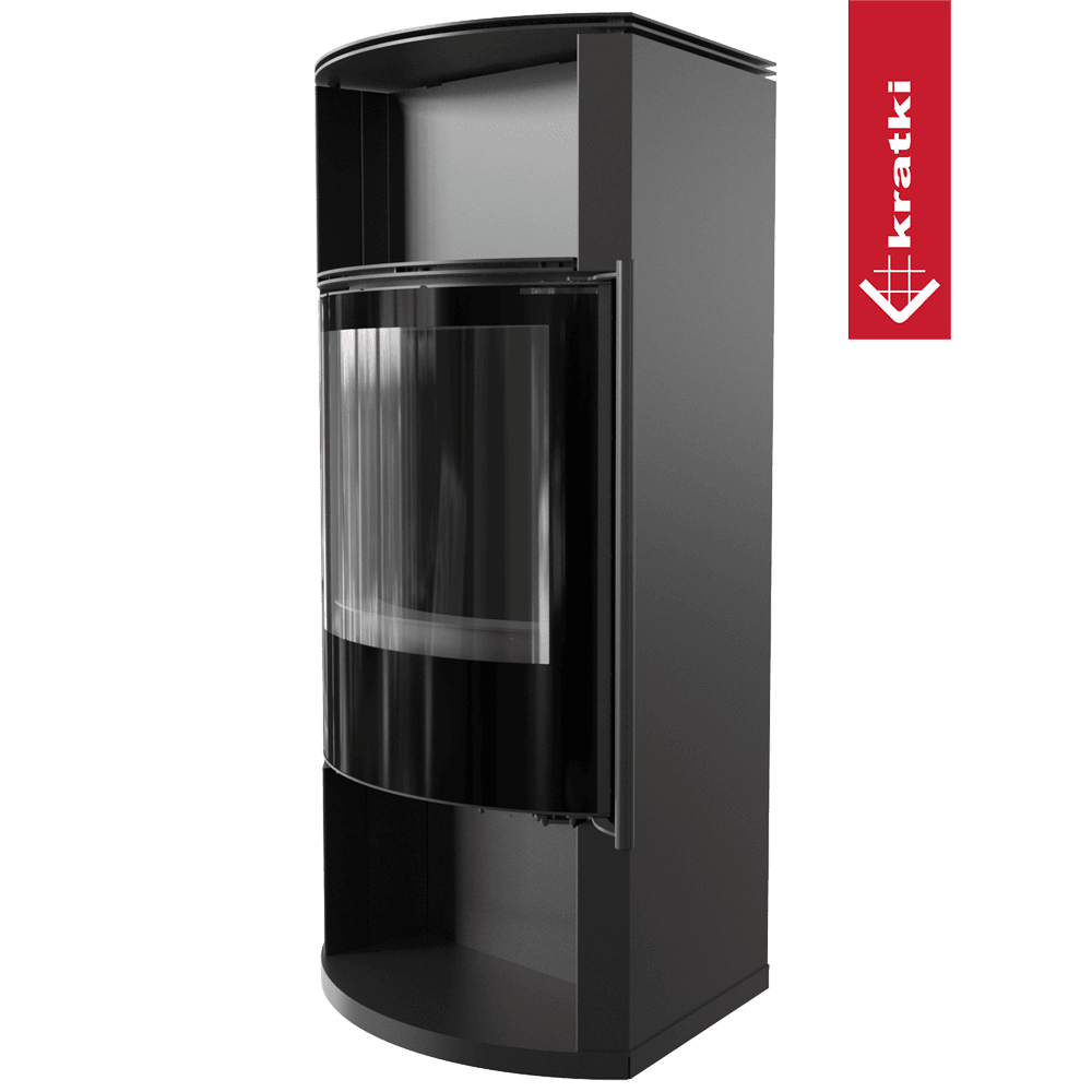 Kratki Kaminofen aus Stahl KRATKI TOFA Ø 150 8 kW schwarz Verkleidung