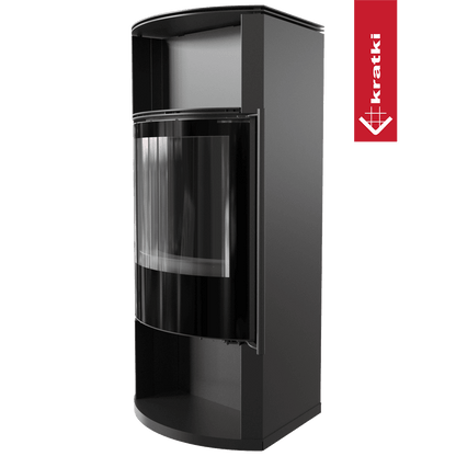 Kratki Kaminofen aus Stahl KRATKI TOFA Ø 150 8 kW schwarz Verkleidung