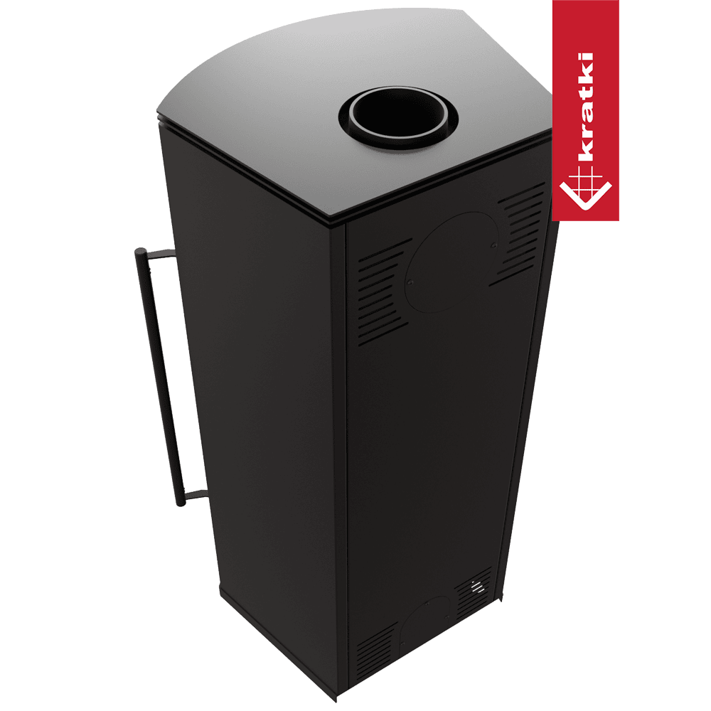 Kratki Kaminofen aus Stahl KRATKI TOFA Ø 150 8 kW schwarz Verkleidung