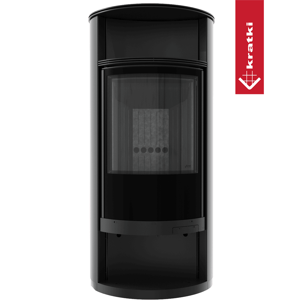 Kratki Kaminofen aus Stahl KRATKI RUNA Ø 150 8 kW schwarz Verkleidung