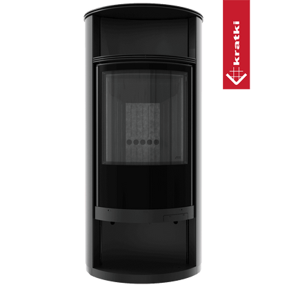 Kratki Kaminofen aus Stahl KRATKI RUNA Ø 150 8 kW schwarz Verkleidung