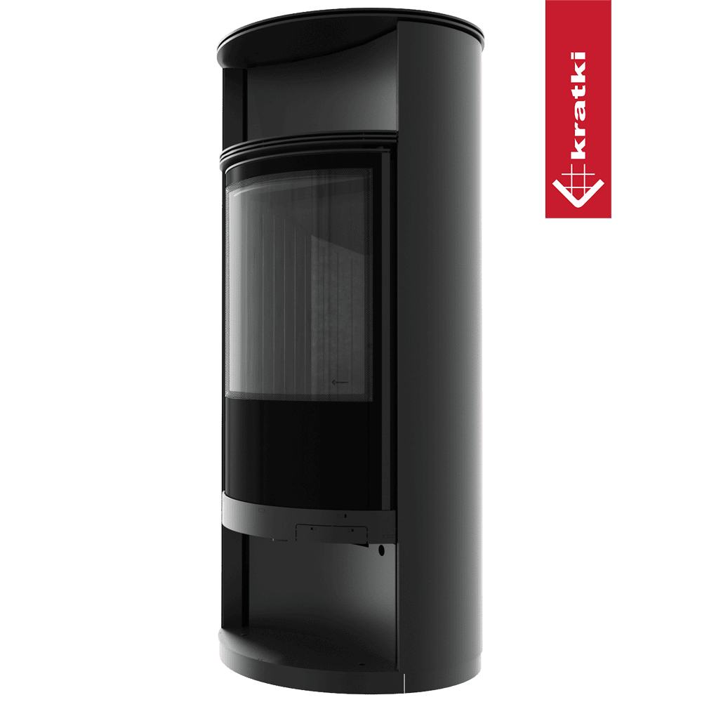 Kratki Kaminofen aus Stahl KRATKI RUNA Ø 150 8 kW schwarz Verkleidung
