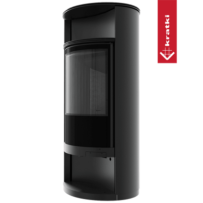 Kratki Kaminofen aus Stahl KRATKI RUNA Ø 150 8 kW schwarz Verkleidung