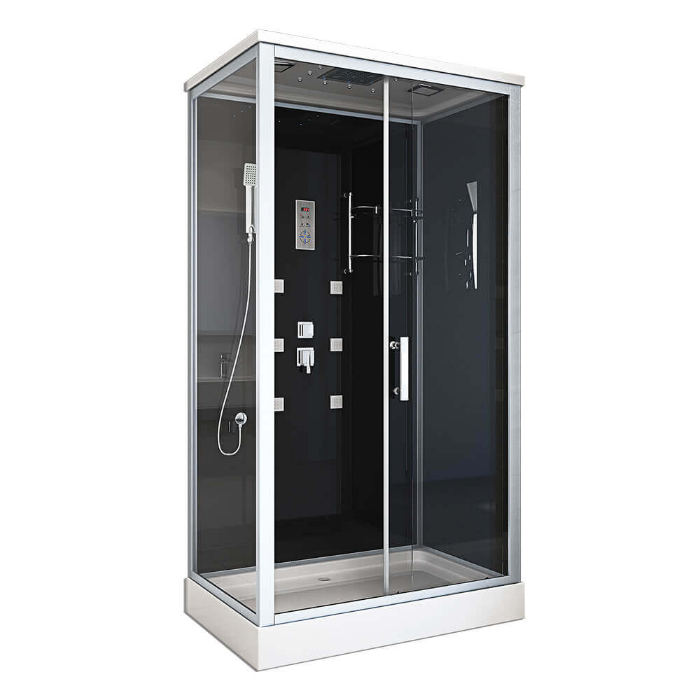 Home Deluxe Duschkabine mit LED-Beleuchtung WAVE XL - 120 x 80 cm