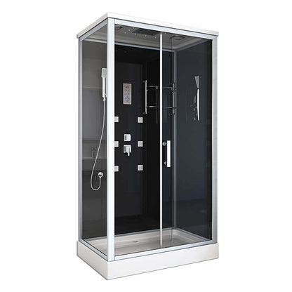 Home Deluxe Duschkabine mit LED-Beleuchtung WAVE XL - 120 x 80 cm